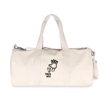 Finger weg! - Recycelte Canvas-Sporttasche von Stanley/Stella - Naturweiß - Vorne