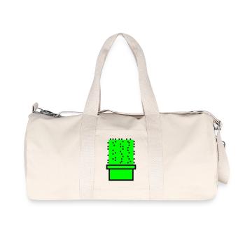 Cactus Cacti Retro Video Game Pixel Flower Pot - Recycled Canvas Sports Bag by Stanley/Stella - natural - Front