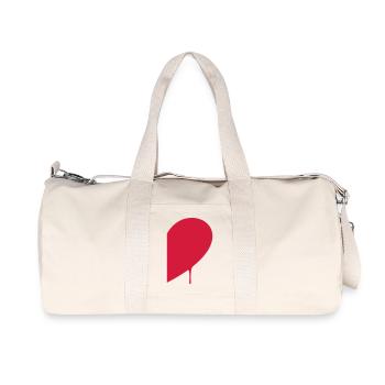 halbes herz mann - Recycelte Canvas-Sporttasche von Stanley/Stella - Naturweiß - Vorne
