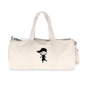 Lächeln Junge in der Kappe - Recycelte Canvas-Sporttasche von Stanley/Stella - Naturweiß - Vorne