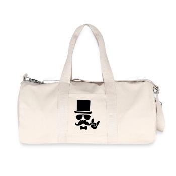Retro Hipster Moustache Bräutigam t-shirts - Recycelte Canvas-Sporttasche von Stanley/Stella - Naturweiß - Vorne
