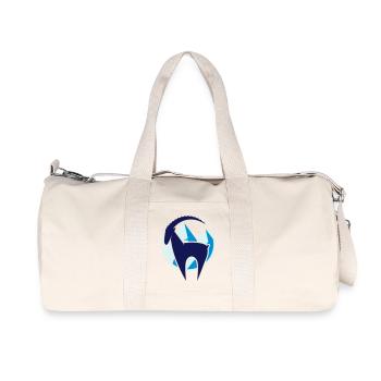 Steinbock und Gebirge Button - Recycelte Canvas-Sporttasche von Stanley/Stella - Naturweiß - Vorne