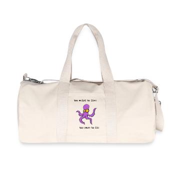 too weird to live too rare to die, funny octopus - Recycled Canvas Sports Bag by Stanley/Stella - natural - Front
