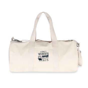 The woods are calling and i must go - Recycelte Canvas-Sporttasche von Stanley/Stella - Naturweiß - Vorne
