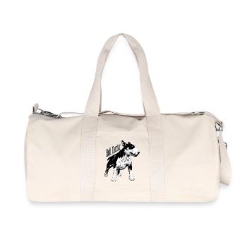 Bull Terrier, protecteur, ami de l'homme - Sac de sport en toile recyclée Stanley/Stella - blanc naturel - Devant