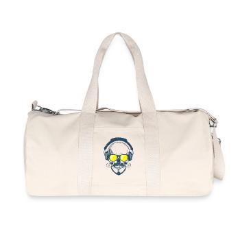 Amazing skull design with headphones - Recycled Canvas Sports Bag by Stanley/Stella - natural - Front