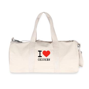 I love Chicken - Recycelte Canvas-Sporttasche von Stanley/Stella - Naturweiß - Vorne