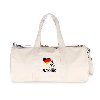 Biathlon mit Herz in Deutschland - Geschenk - Recycelte Canvas-Sporttasche von Stanley/Stella - Naturweiß - Vorne