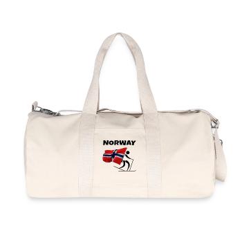 Biathlon with heart in Norway as a gift - Recycled Canvas Sports Bag by Stanley/Stella - natural - Front