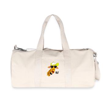 Hipster Giraffe sagt Hi! - Cooles Giraffen Shirt - Recycelte Canvas-Sporttasche von Stanley/Stella - Naturweiß - Vorne