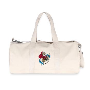Santa monte sur Unicorn cadeau de Noël - Sac de sport en toile recyclée Stanley/Stella - blanc naturel - Devant
