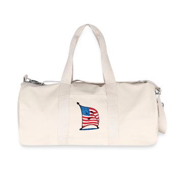Tamponnant USA flag cadeau humoristique drôle Patriot - Sac de sport en toile recyclée Stanley/Stella - blanc naturel - Devant