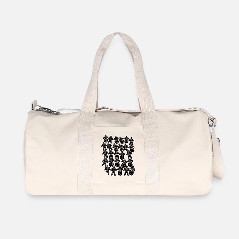 Schlauchblume schwarz - Recycelte Canvas-Sporttasche von Stanley/Stella - Naturweiß