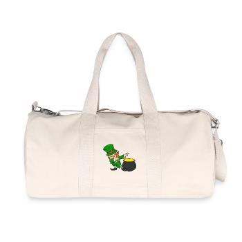 Abtupfender Kobold Tupfen St. Patricks Day Pot of Gold - Recycelte Canvas-Sporttasche von Stanley/Stella - Naturweiß - Vorne