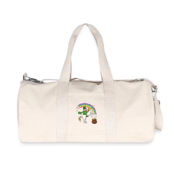 St Patricks Day Leprechaun riding unicorn - Recycelte Canvas-Sporttasche von Stanley/Stella - Naturweiß - Vorne