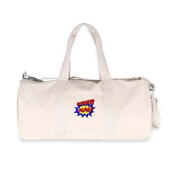 Super Papa Held Comic Vatertags Geschenk - Recycelte Canvas-Sporttasche von Stanley/Stella - Naturweiß - Vorne