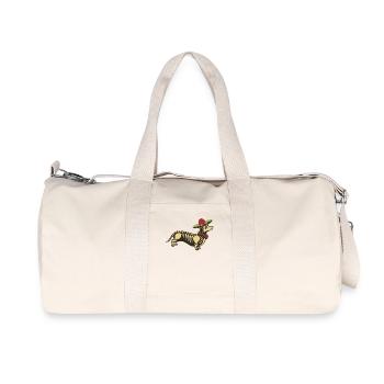Wiener Chien sucre crâne Sombrero Moustache mexicain - Sac de sport en toile recyclée Stanley/Stella - blanc naturel - Devant