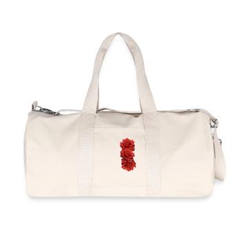 Roses, red roses, flowers, flowers, nature, plants - Recycled Canvas Sports Bag by Stanley/Stella - natural - Front
