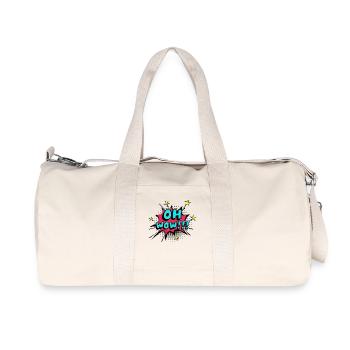 Oh wow - Comic Pop Art Sprechblase - Recycelte Canvas-Sporttasche von Stanley/Stella - Naturweiß - Vorne