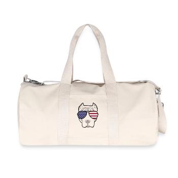 Amerika Hund Sonnebrille USA 4. Juli Geschenk - Recycelte Canvas-Sporttasche von Stanley/Stella - Naturweiß - Vorne