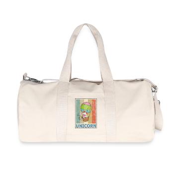 Einhorn Vintage Retro Style Grunge Einhörner - Recycelte Canvas-Sporttasche von Stanley/Stella - Naturweiß - Vorne
