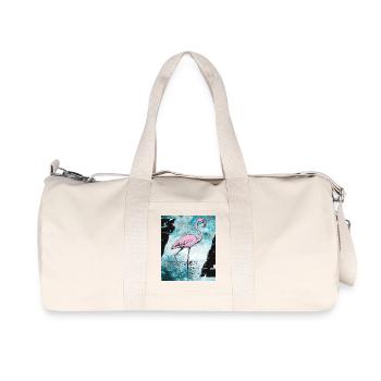 Flamant rose - Sac de sport en toile recyclée Stanley/Stella - blanc naturel - Devant