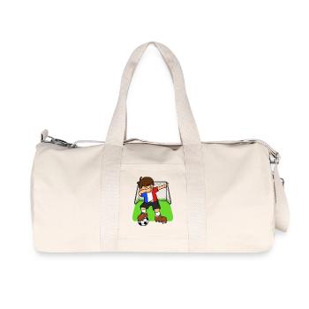 France Soccer Ball Dabbing Kid French Football - Recycled Canvas Sports Bag by Stanley/Stella - natural - Front