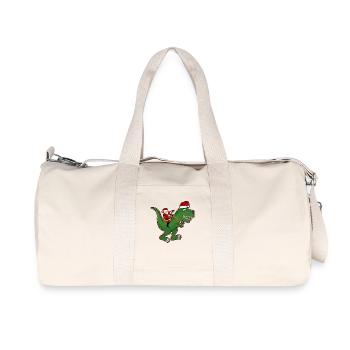 Santa équitation dinosaure Trex Noël amusant - Sac de sport en toile recyclée Stanley/Stella - blanc naturel - Devant