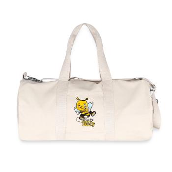 Funny Save the Bees / Beers Craft Beer Bee - Recycled Canvas Sports Bag by Stanley/Stella - natural - Front