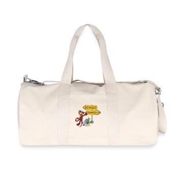 Einschulung Affe - Recycelte Canvas-Sporttasche von Stanley/Stella - Naturweiß - Vorne