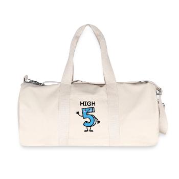 High 5 - cartoon number birthday five years old - Recycled Canvas Sports Bag by Stanley/Stella - natural - Front