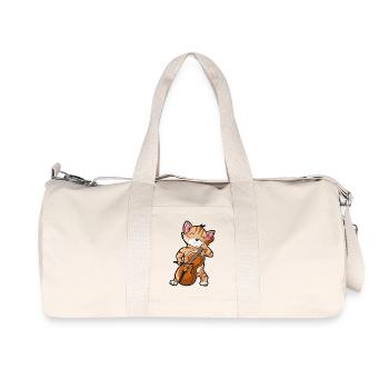 Violin Cat - Funny Violin Musician - Recycled Canvas Sports Bag by Stanley/Stella - natural - Front