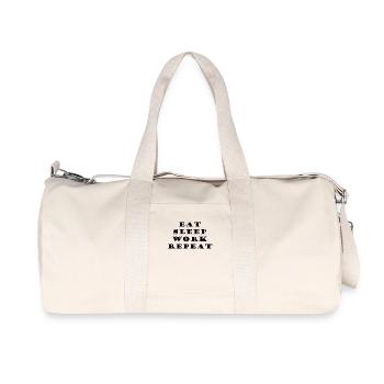Eat Sleep Work Repeat - Recycelte Canvas-Sporttasche von Stanley/Stella - Naturweiß - Vorne