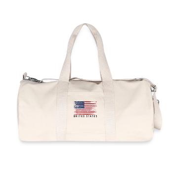 Notlage der amerikanischen Flagge - Recycelte Canvas-Sporttasche von Stanley/Stella - Naturweiß - Vorne