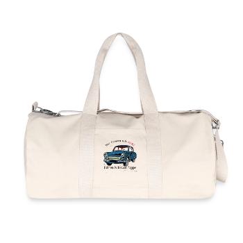  Trabi DDR Nostalgie Frauen mit Herz Pappe - Recycelte Canvas-Sporttasche von Stanley/Stella - Naturweiß - Vorne