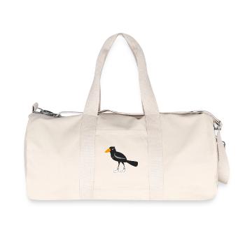 Motif enfant: Rabe porte des chaussettes à rayures colorées - Sac de sport en toile recyclée Stanley/Stella - blanc naturel - Devant