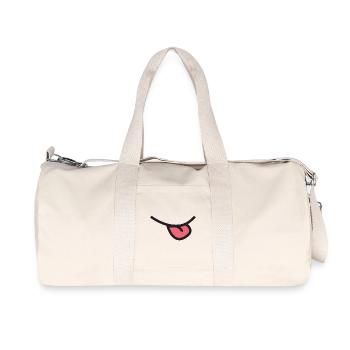 Schmunzeln Lächeln Grinsen Zunge raus - Recycelte Canvas-Sporttasche von Stanley/Stella - Naturweiß - Vorne