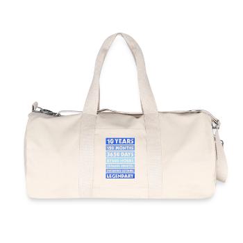 10 Jahre Geburtstag, Jubiläum, Firma, privat - Recycelte Canvas-Sporttasche von Stanley/Stella - Naturweiß - Vorne