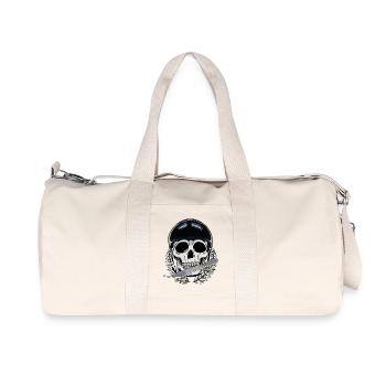 Sportler Sport Skaten Skater Totenkopf Skateboard - Recycelte Canvas-Sporttasche von Stanley/Stella - Naturweiß - Vorne