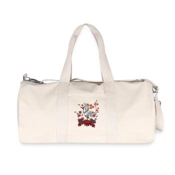 Belle grue avec des fleurs - Sac de sport en toile recyclée Stanley/Stella - blanc naturel - Devant