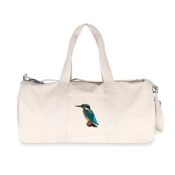 Low-poly kingfisher on stone - Recycled Canvas Sports Bag by Stanley/Stella - natural - Front