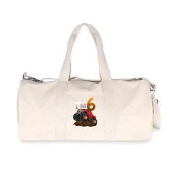 6th Birthday Monster Truck - Recycled Canvas Sports Bag by Stanley/Stella - natural - Front