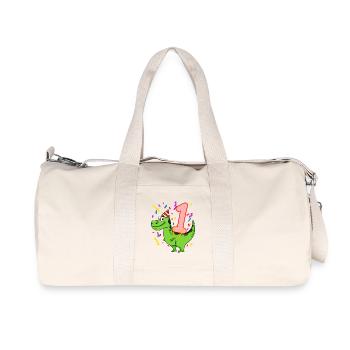 Dinosaur birthday 1 year old - Recycled Canvas Sports Bag by Stanley/Stella - natural - Front