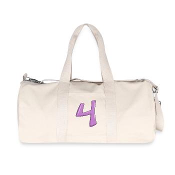 Chiffre numéro 4 - Sac de sport en toile recyclée Stanley/Stella - blanc naturel - Devant