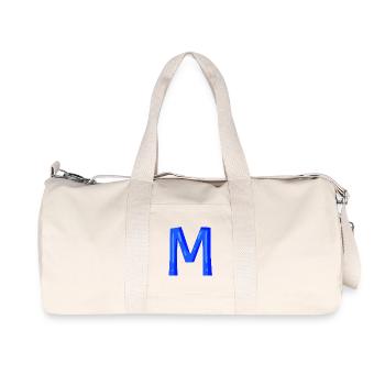 First letter M - Recycled Canvas Sports Bag by Stanley/Stella - natural - Front