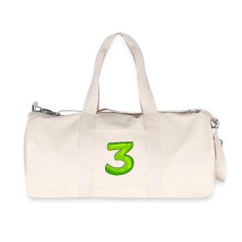 Chiffre 3 vert - Sac de sport en toile recyclée Stanley/Stella - blanc naturel - Devant