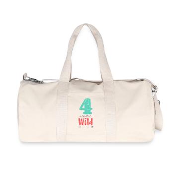 Four Ever Wild 4. Geburtstag Geschenk Mädchen - Recycelte Canvas-Sporttasche von Stanley/Stella - Naturweiß - Vorne