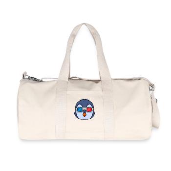 Pingouin avec 3 lunettes - Sac de sport en toile recyclée Stanley/Stella - blanc naturel - Devant