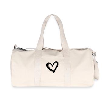 Herz Schwarz - Recycelte Canvas-Sporttasche von Stanley/Stella - Naturweiß - Vorne
