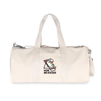 Möwe am Strand - Moin Ihr Spacken - Recycelte Canvas-Sporttasche von Stanley/Stella - Naturweiß - Vorne